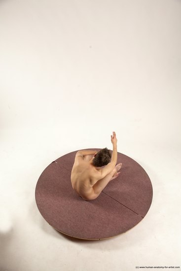 Nude Man White Sitting poses - simple Slim Short Brown Sitting poses - ALL Multi angles poses Realistic