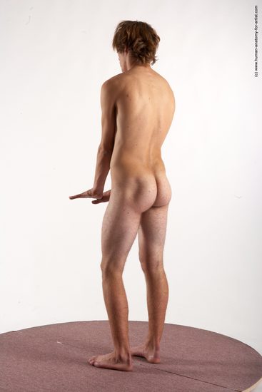 Nude Man White Standing poses - ALL Slim Short Brown Standing poses - simple Realistic