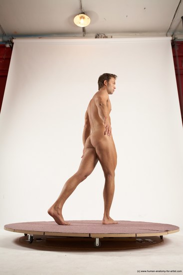 Nude Man White Standing poses - ALL Athletic Short Brown Standing poses - simple Multi angles poses Realistic