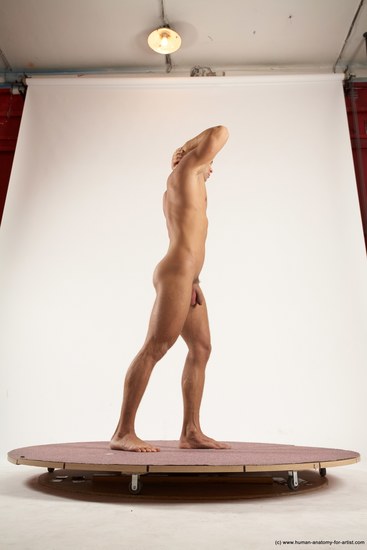 Nude Man White Standing poses - ALL Athletic Short Brown Standing poses - simple Multi angles poses Realistic