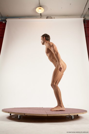 Nude Man White Standing poses - ALL Athletic Short Brown Standing poses - simple Multi angles poses Realistic