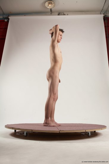 Nude Man White Standing poses - ALL Slim Short Brown Standing poses - simple Multi angles poses Realistic