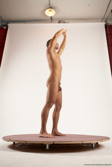 Nude Man White Standing poses - ALL Athletic Short Brown Standing poses - simple Multi angles poses Realistic