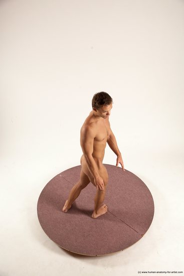 Nude Man White Standing poses - ALL Athletic Short Brown Standing poses - simple Multi angles poses Realistic