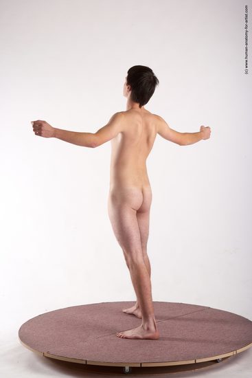 Nude Man White Standing poses - ALL Slim Short Brown Standing poses - simple Realistic