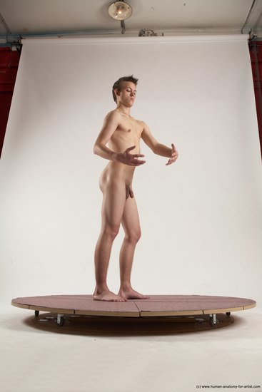 Nude Man White Standing poses - ALL Slim Short Brown Standing poses - simple Multi angles poses Realistic