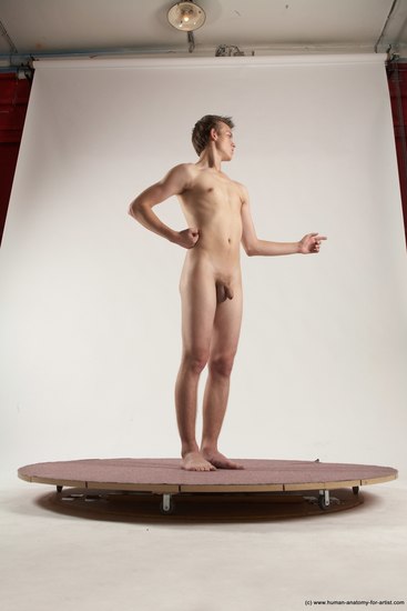 Nude Man White Standing poses - ALL Slim Short Brown Standing poses - simple Multi angles poses Realistic