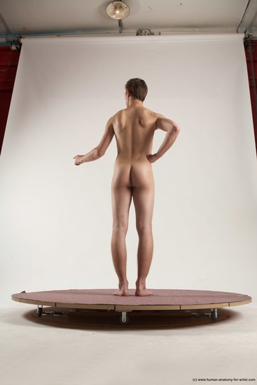 Nude Man White Standing poses - ALL Slim Short Brown Standing poses - simple Multi angles poses Realistic