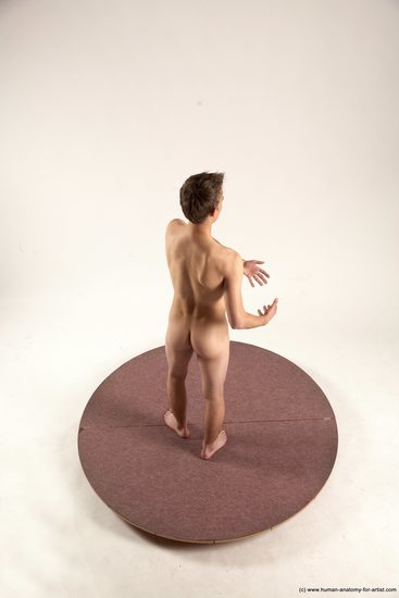 Nude Man White Standing poses - ALL Slim Short Brown Standing poses - simple Multi angles poses Realistic