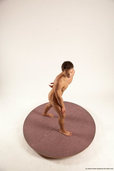 Nude Man White Standing poses - ALL Athletic Short Brown Standing poses - simple Multi angles poses Realistic