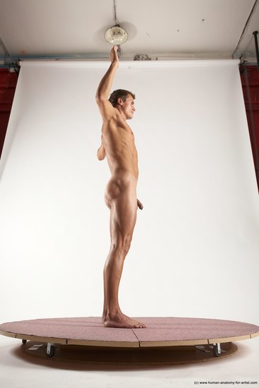 Nude Man White Standing poses - ALL Athletic Short Brown Standing poses - simple Multi angles poses Realistic