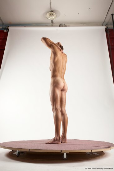 Nude Man White Standing poses - ALL Athletic Short Brown Standing poses - simple Multi angles poses Realistic