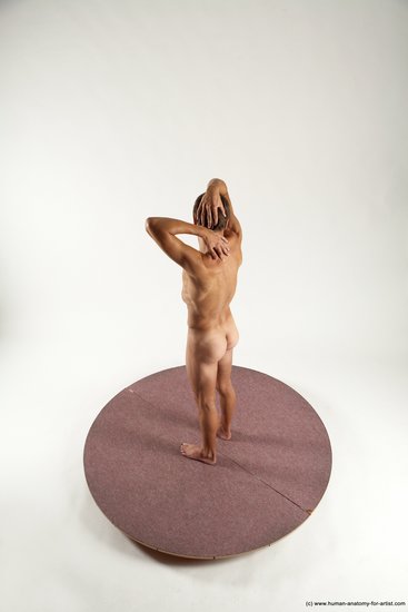 Nude Man White Standing poses - ALL Athletic Short Brown Standing poses - simple Multi angles poses Realistic