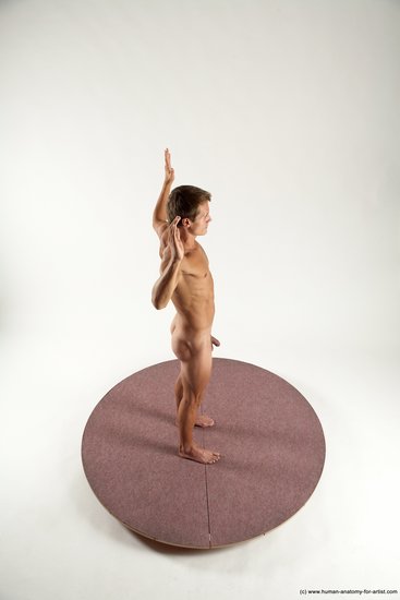 Nude Man White Standing poses - ALL Athletic Short Brown Standing poses - simple Multi angles poses Realistic