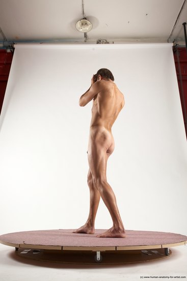 Nude Man White Standing poses - ALL Athletic Short Brown Standing poses - simple Multi angles poses Realistic