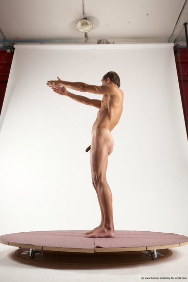 Nude Man White Standing poses - ALL Athletic Short Brown Standing poses - simple Multi angles poses Realistic