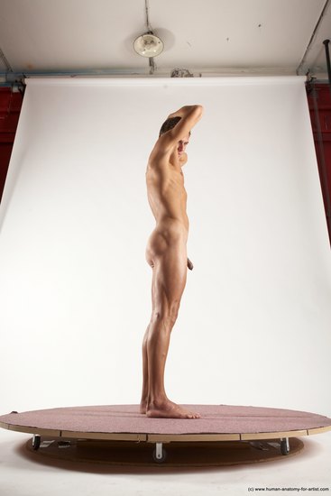 Nude Man White Standing poses - ALL Athletic Short Brown Standing poses - simple Multi angles poses Realistic