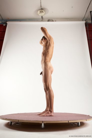 Nude Man White Standing poses - ALL Athletic Short Brown Standing poses - simple Multi angles poses Realistic