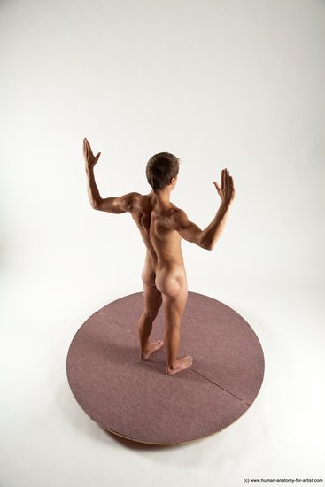 Nude Man White Standing poses - ALL Athletic Short Brown Standing poses - simple Multi angles poses Realistic