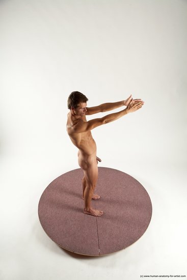 Nude Man White Standing poses - ALL Athletic Short Brown Standing poses - simple Multi angles poses Realistic