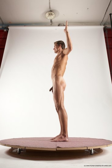 Nude Man White Standing poses - ALL Athletic Short Brown Standing poses - simple Multi angles poses Realistic