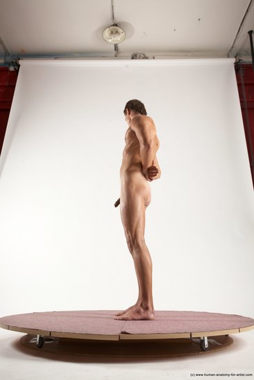 Nude Man White Standing poses - ALL Athletic Short Brown Standing poses - simple Multi angles poses Realistic