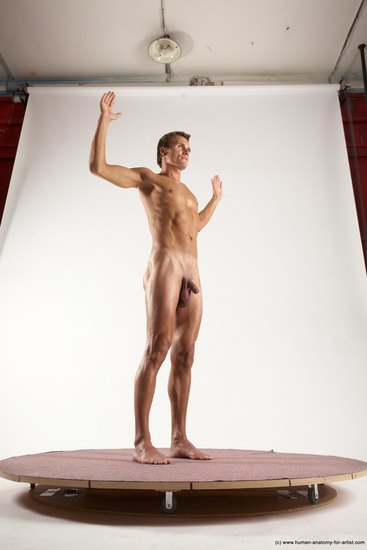 Nude Man White Standing poses - ALL Athletic Short Brown Standing poses - simple Multi angles poses Realistic