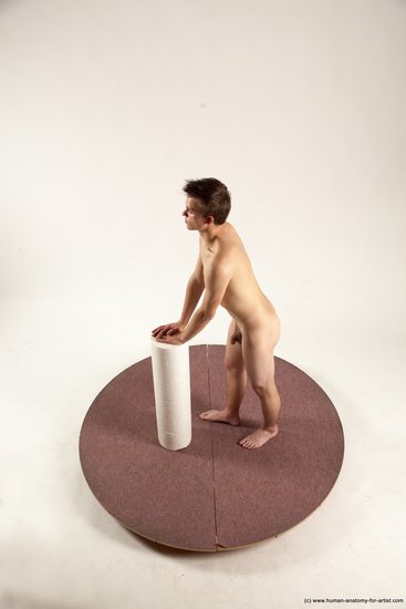 Nude Man White Standing poses - ALL Slim Short Brown Standing poses - simple Multi angles poses Realistic