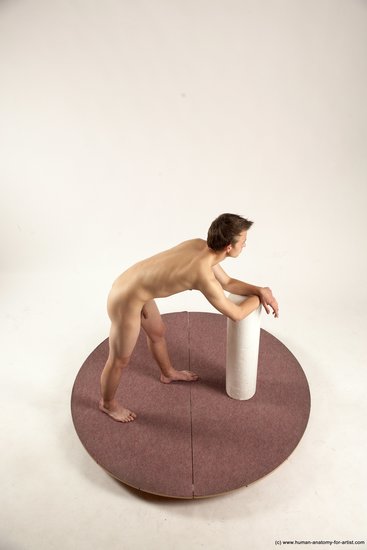 Nude Man White Standing poses - ALL Slim Short Brown Standing poses - simple Multi angles poses Realistic