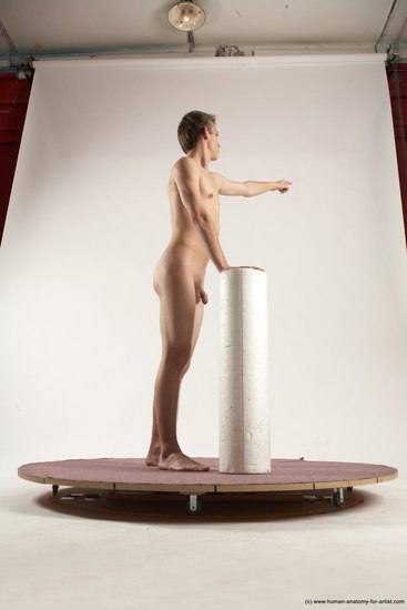 Nude Man White Standing poses - ALL Slim Short Brown Standing poses - simple Multi angles poses Realistic