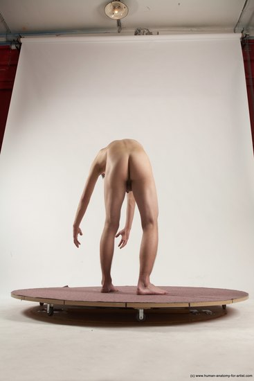 Nude Man White Standing poses - ALL Slim Short Brown Standing poses - bend over Multi angles poses Realistic