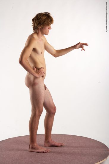 Nude Man White Standing poses - ALL Slim Short Brown Standing poses - simple Realistic