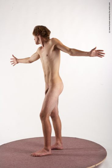 Nude Man White Standing poses - ALL Slim Short Brown Standing poses - simple Realistic