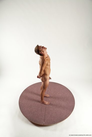 Nude Man White Standing poses - ALL Athletic Short Brown Standing poses - simple Multi angles poses Realistic