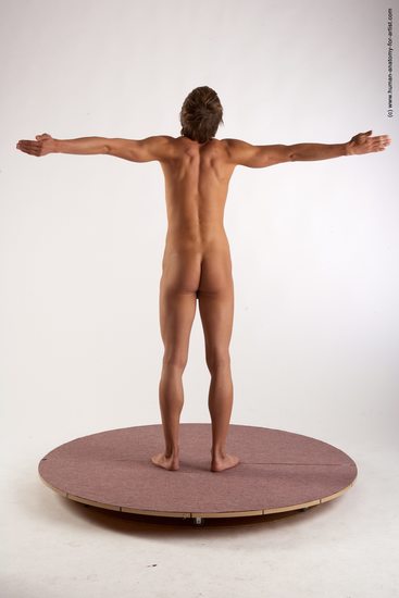 Nude Man White Standing poses - ALL Slim Short Brown Standing poses - simple Realistic