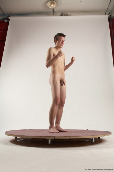 Nude Man White Standing poses - ALL Slim Short Brown Standing poses - simple Multi angles poses Realistic