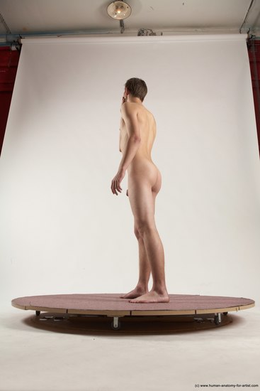 Nude Man White Standing poses - ALL Slim Short Brown Standing poses - simple Multi angles poses Realistic