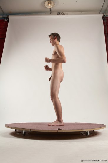 Nude Man White Standing poses - ALL Slim Short Brown Standing poses - simple Multi angles poses Realistic