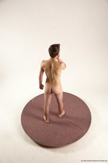 Nude Man White Standing poses - ALL Slim Short Brown Standing poses - simple Multi angles poses Realistic