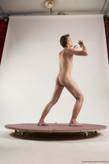 Nude Man White Standing poses - ALL Slim Short Brown Standing poses - simple Multi angles poses Realistic