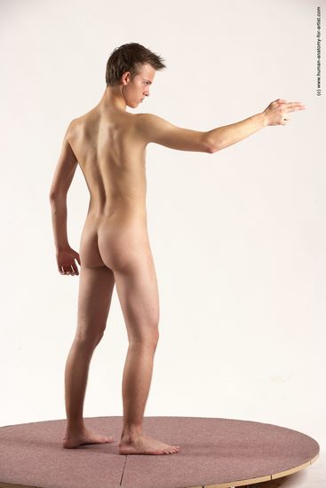 Nude Man White Standing poses - ALL Slim Short Brown Standing poses - simple Multi angles poses Realistic