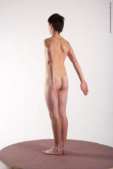 Nude Man White Standing poses - ALL Slim Short Brown Standing poses - simple Realistic