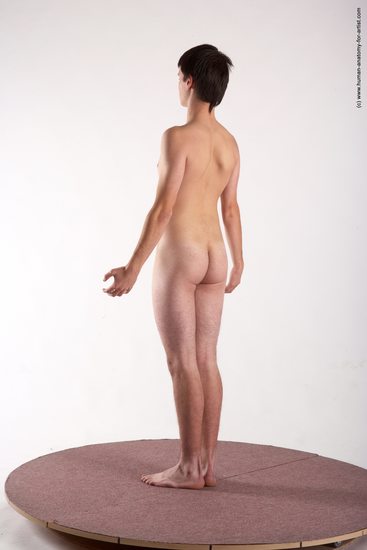 Nude Man White Standing poses - ALL Slim Short Brown Standing poses - simple Realistic