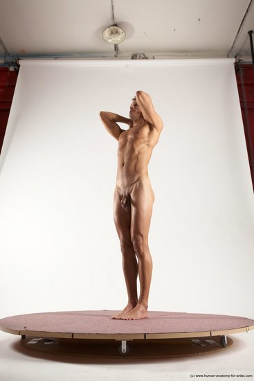 Nude Man White Standing poses - ALL Athletic Short Brown Standing poses - simple Multi angles poses Realistic