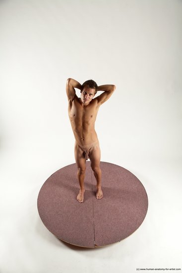 Nude Man White Standing poses - ALL Athletic Short Brown Standing poses - simple Multi angles poses Realistic