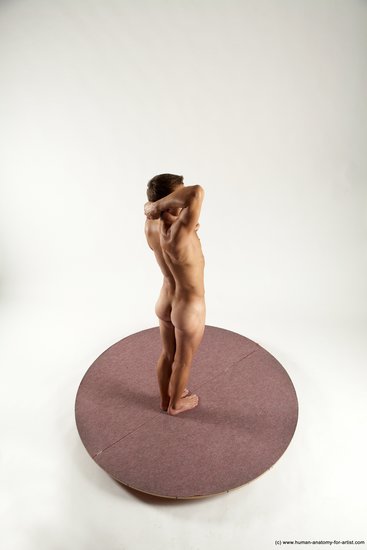 Nude Man White Standing poses - ALL Athletic Short Brown Standing poses - simple Multi angles poses Realistic