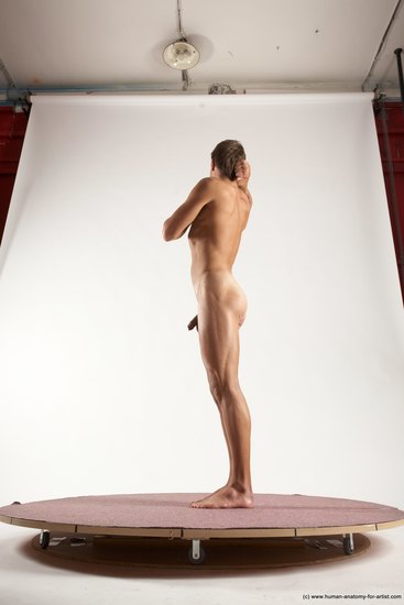 Nude Man White Standing poses - ALL Athletic Short Brown Standing poses - simple Multi angles poses Realistic