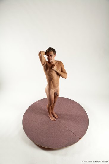 Nude Man White Standing poses - ALL Athletic Short Brown Standing poses - simple Multi angles poses Realistic