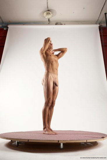 Nude Man White Standing poses - ALL Athletic Short Brown Standing poses - simple Multi angles poses Realistic