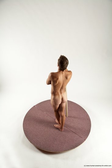 Nude Man White Standing poses - ALL Athletic Short Brown Standing poses - simple Multi angles poses Realistic